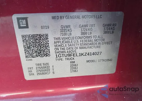 2019 GMC Sierra 1500 Denali from USA, damaged, VIN 1GTU9FEL1KZ414027